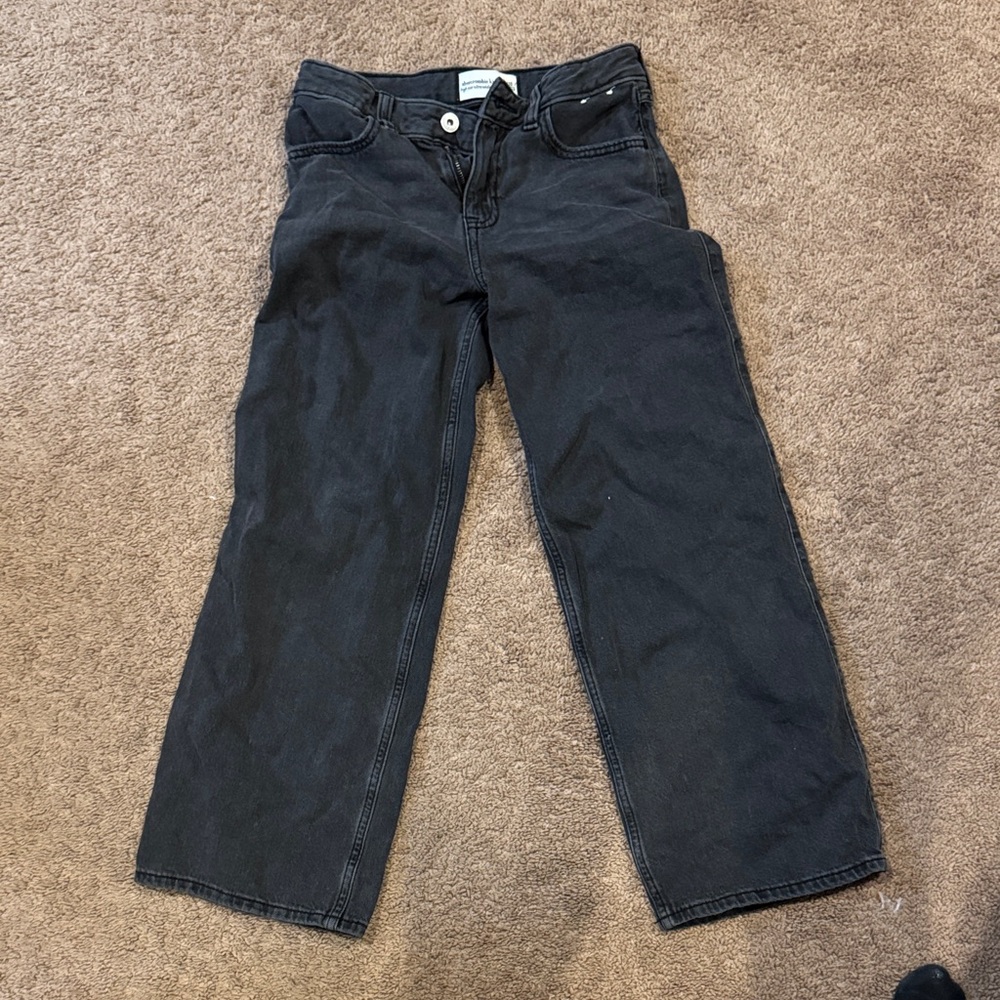 Abercrombie & Fitch Kids Black Straight-Leg Jeans